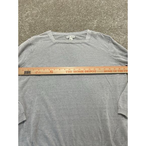 REISS Womens L Linen Blend Lightweight Square Neck Sweater ￼ - Picture 3 of 7